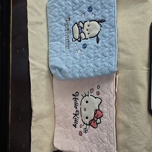 Primark Pochacco and Hello Kitty Cosmetic Bags - Blue and Pink